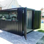 Faltbare Behälterstange 4 × 2 Meter schwarz RAL 9005